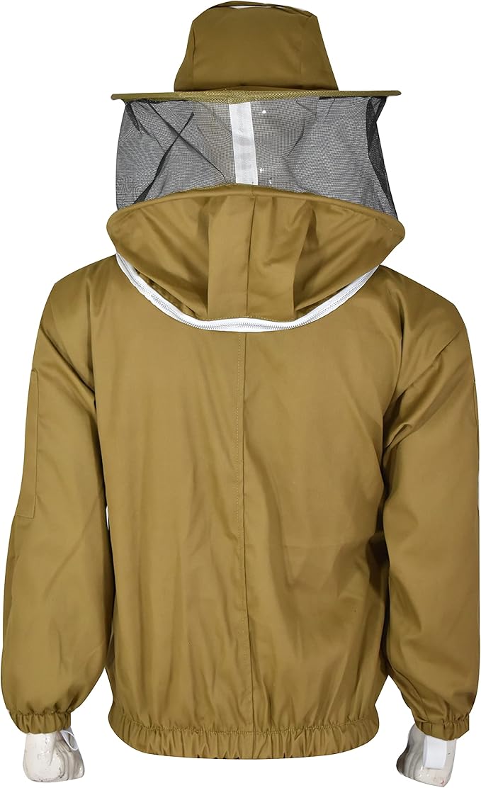 Beekeeping Jacket With Round Veil/Hat (Khaki)