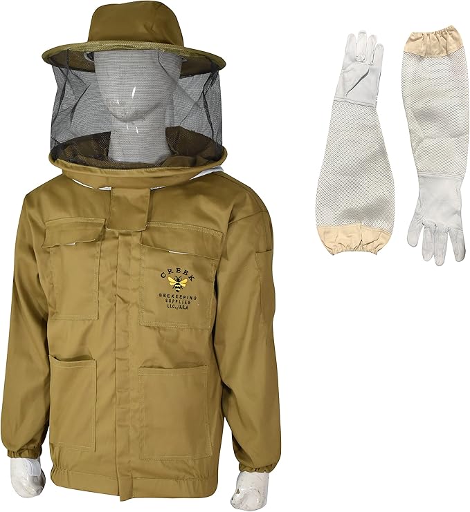 Beekeeping Jacket With Round Veil/Hat (Khaki)