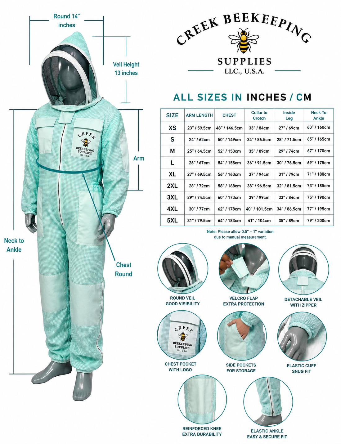 Premium Aqua 3- Layer Fully Ventilated Suit With Fencing Veil / Hat (Copy)