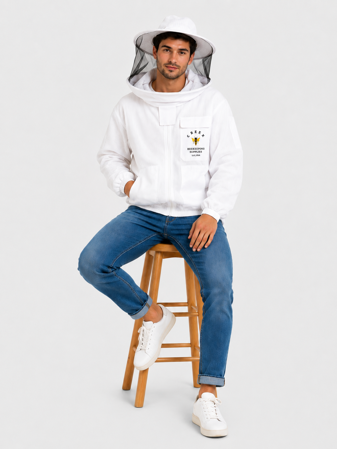 Premium Beekeeping Ventilated Jacket with Round Veil