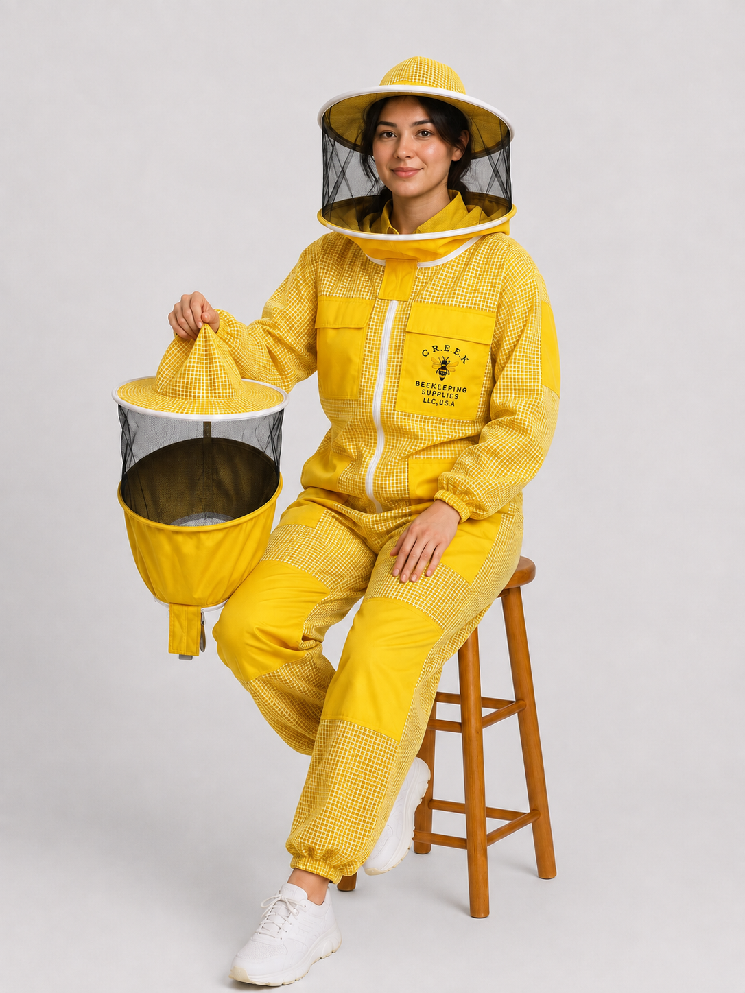 Premium Yellow 3-Layer Fully Ventilated Beekeeping Suit with 2 Round Veils (Copy)