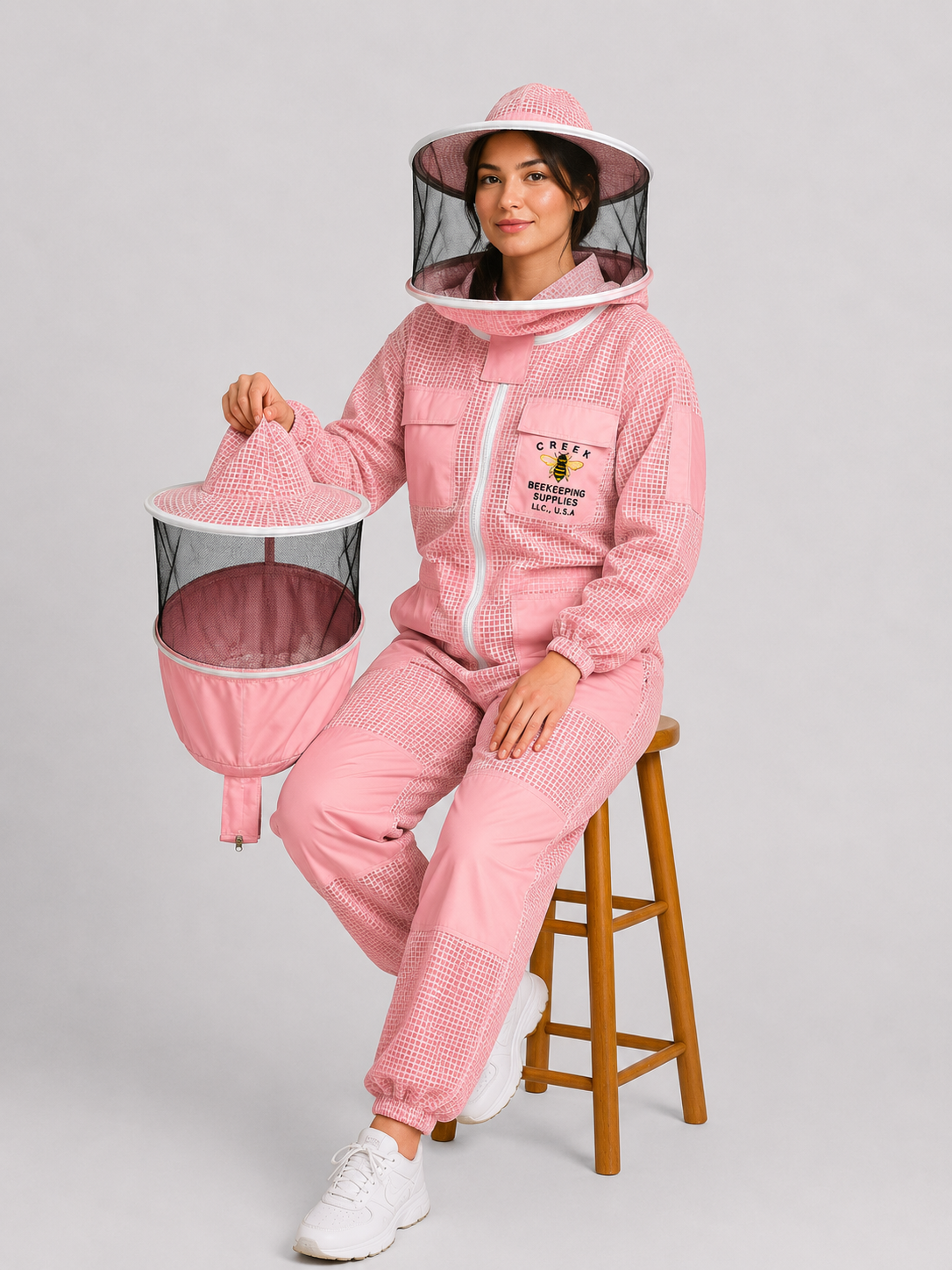 Premium Pink 3-Layer Fully Ventilated Beekeeping Suit with 2 Round Veils (Copy)
