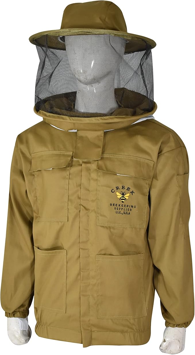 Beekeeping Jacket With Round Veil/Hat (Khaki)