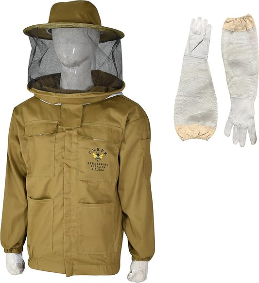 Beekeeping Jacket With Round Veil/Hat (Khaki)
