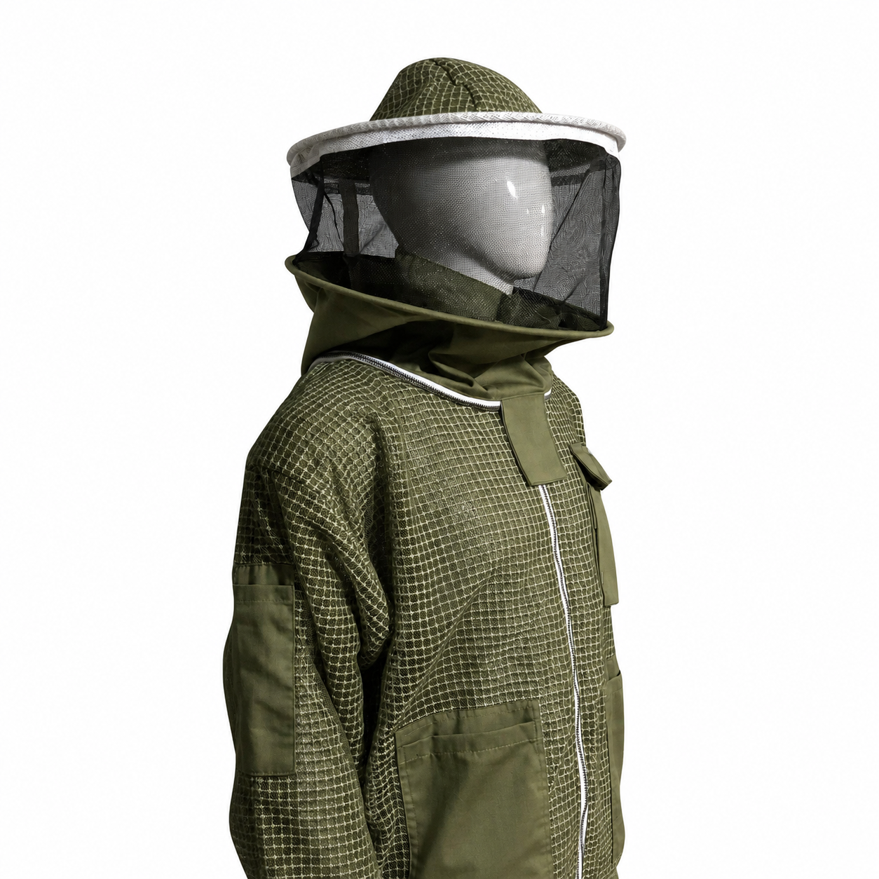Premium Olive Green 3-Layer Fully Ventilated Beekeeping Suit with 2 Round Veils (Copy)