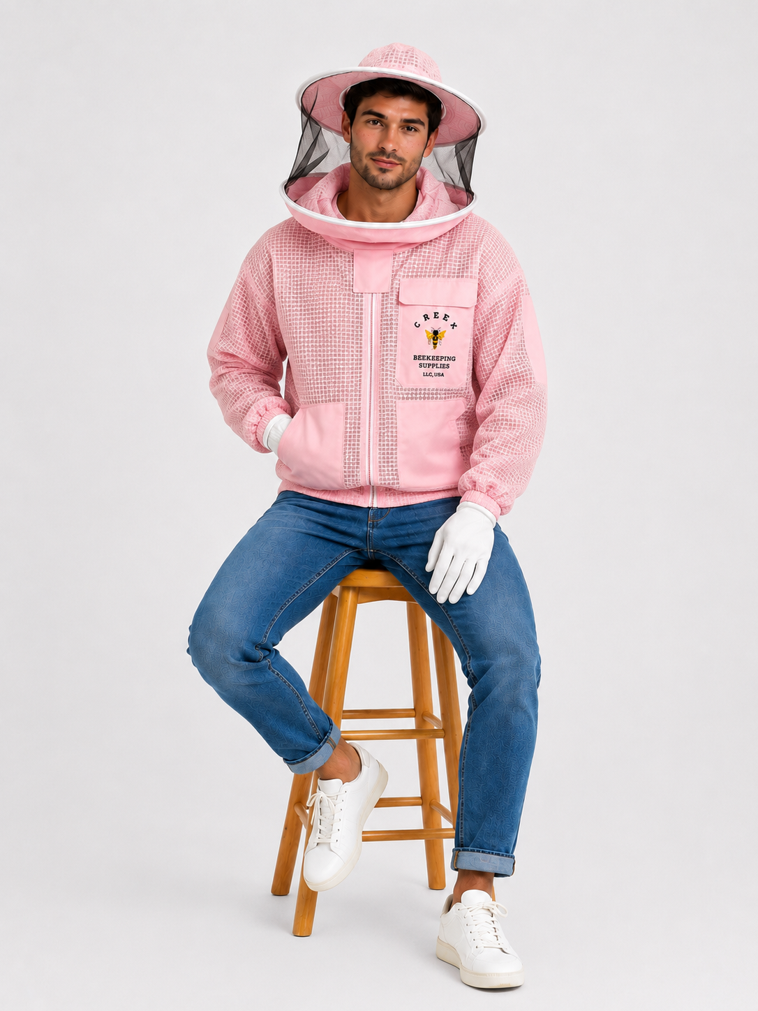 Premium Beekeeping Ventilated Pink Jacket with Round Veil (Copy)