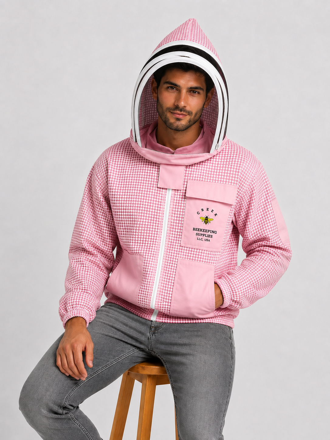 Beekeeping  PINK Ventilated Jacket With Fencing Veil/ Hat (Copy)