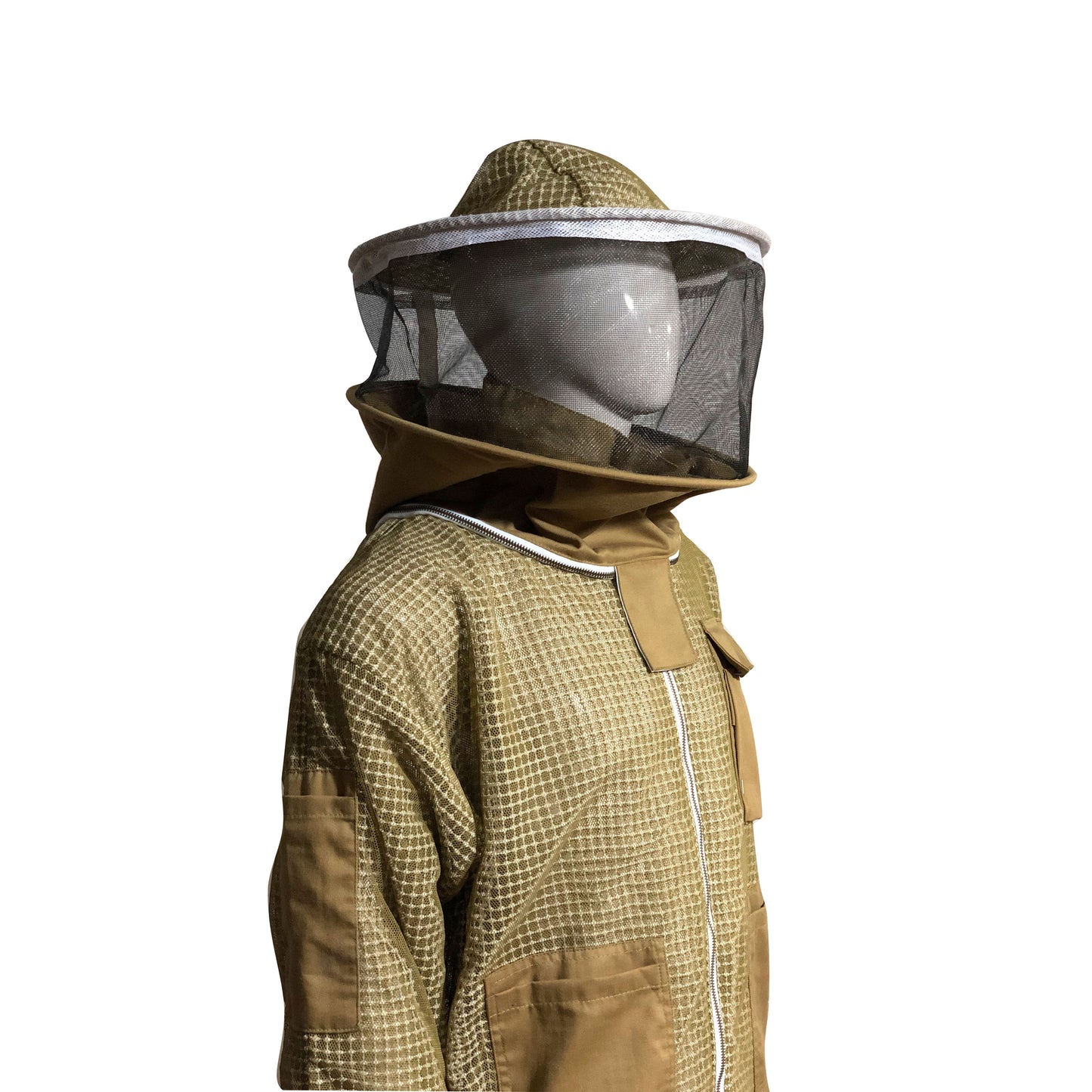 Premium Beekeeping Ventilated Khaki Jacket with Round Veil (Copy)