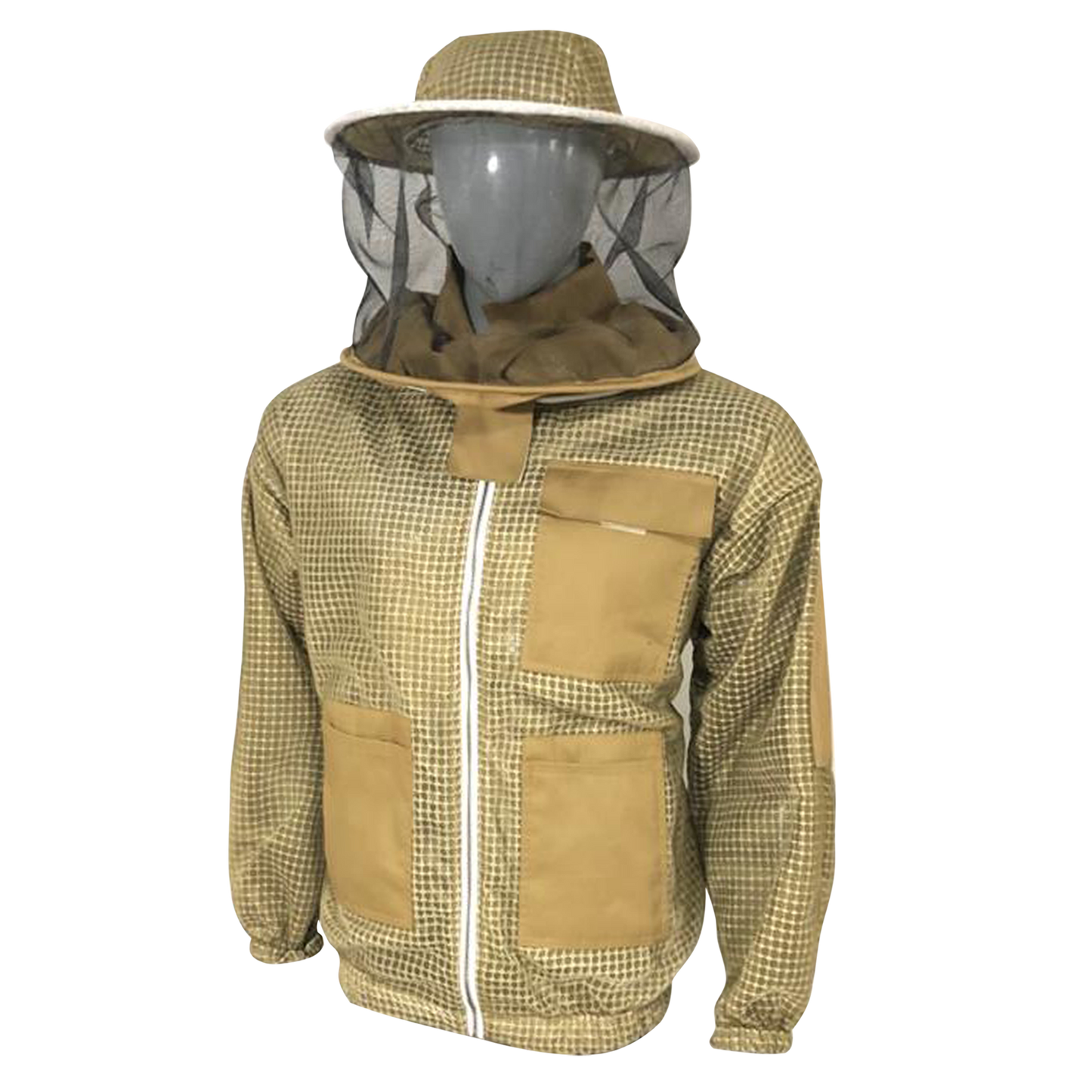 Premium Beekeeping Ventilated Khaki Jacket with Round Veil (Copy)
